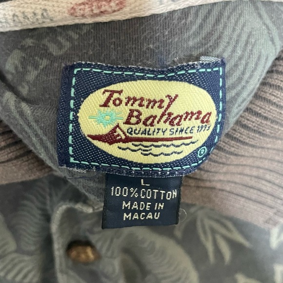 Tommy Bahama Dark Gray Tropical Polo Shirt Size L - Picture 2 of 4
